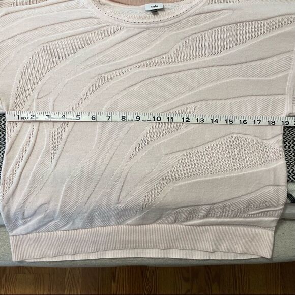 CAbi Shy Pullover Sweater Blush Pink Zebra Pattern Sz-S! - Picture 6 of 8